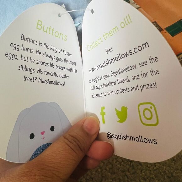 SQUISHMALLOW 16 INCH EASTER PLUSH WITH SEQUIN BELLY | BUNNY BUTTONS NWT - Picture 8 of 15